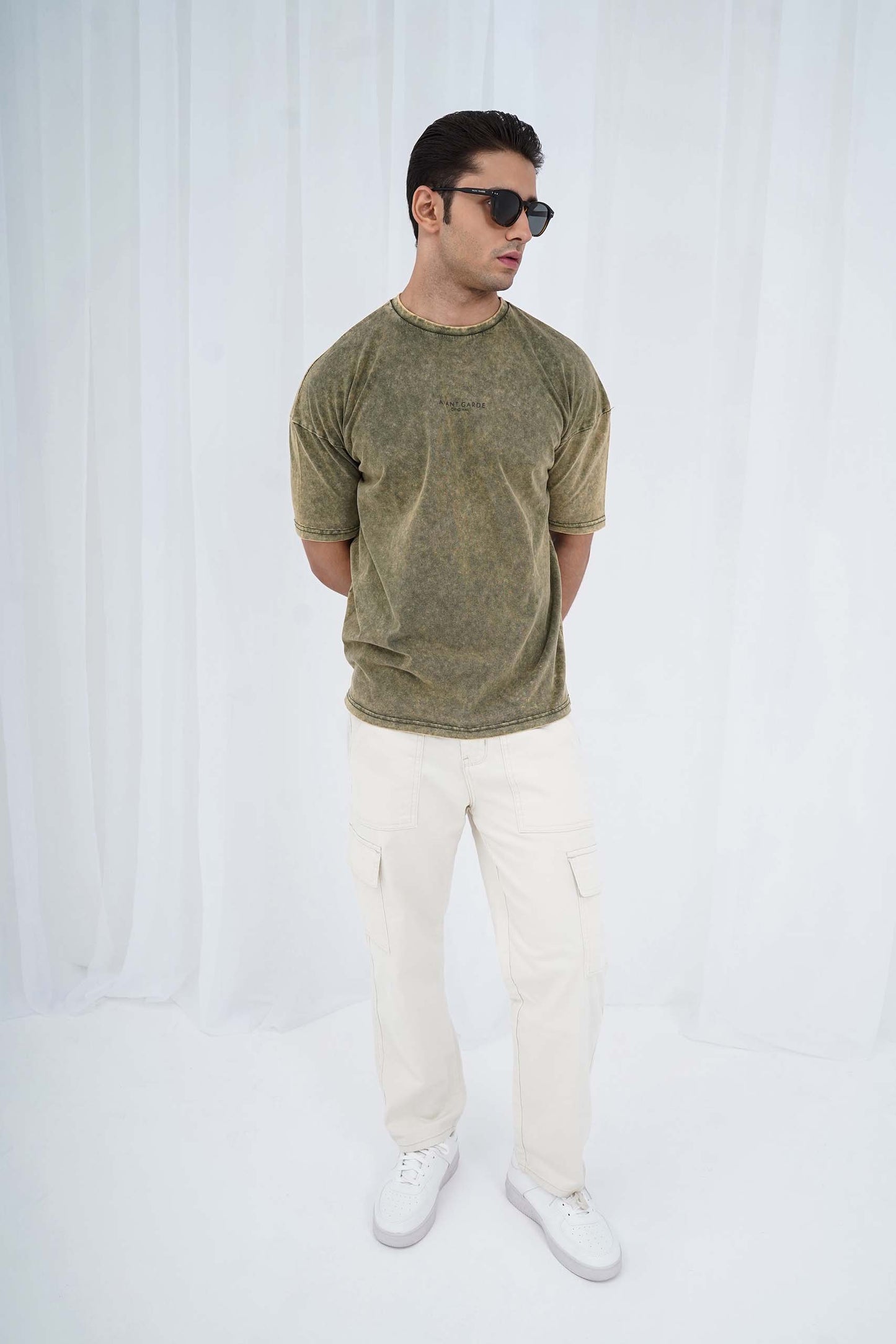 Green Acid Wash Oversized Tee