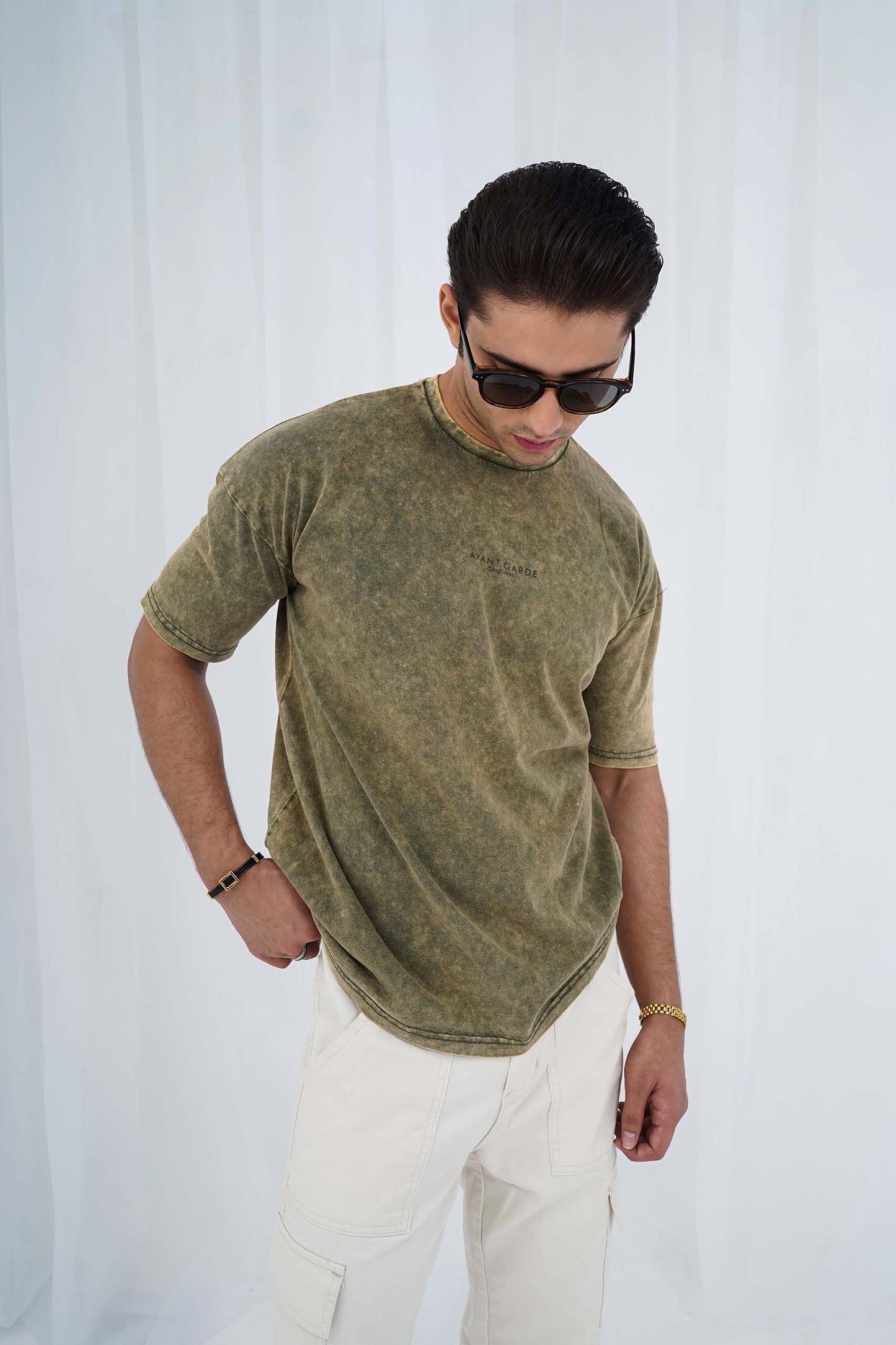 Green Acid Wash Oversized Tee