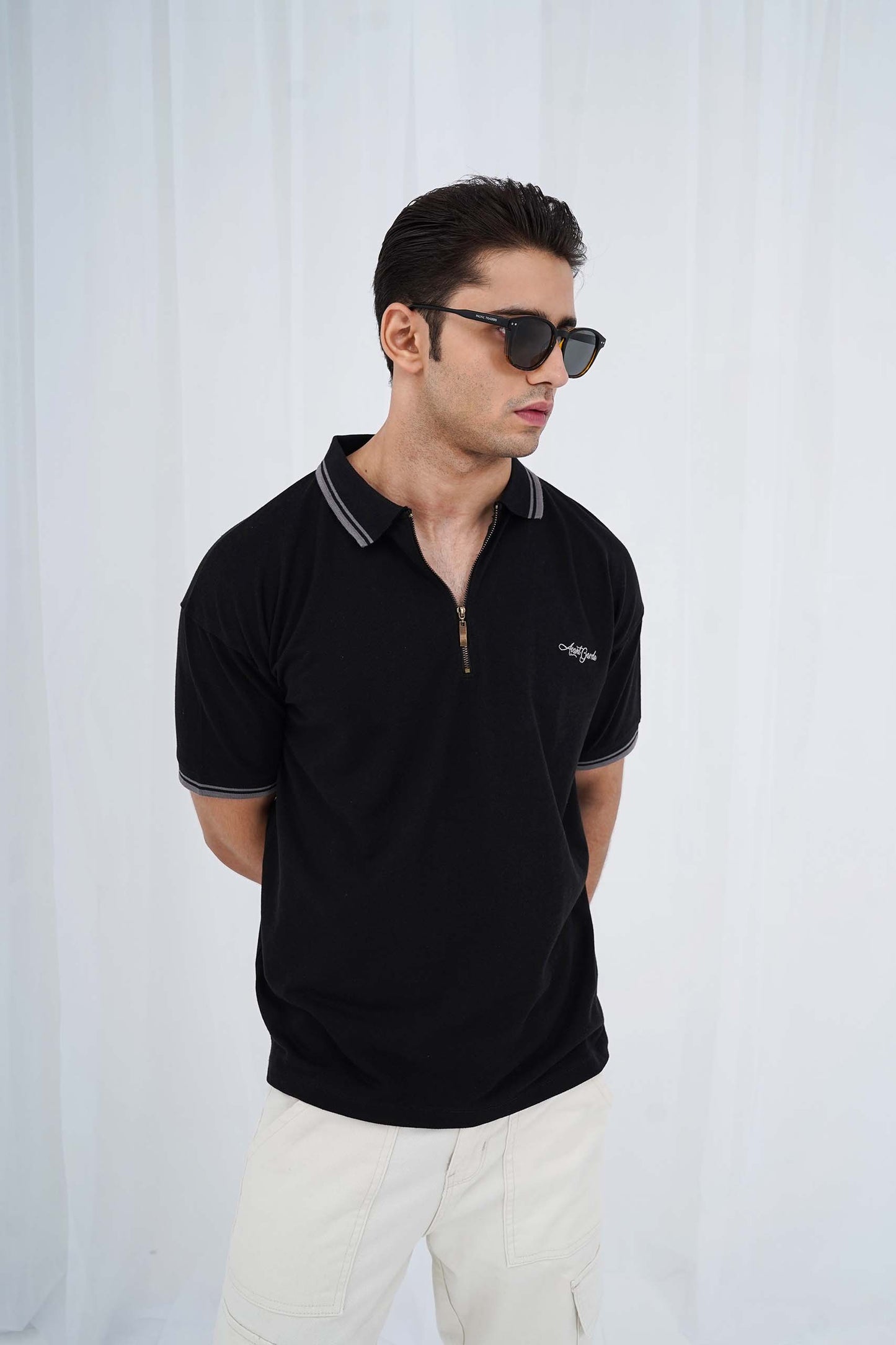 BG Zipper Oversized Polo Shirt