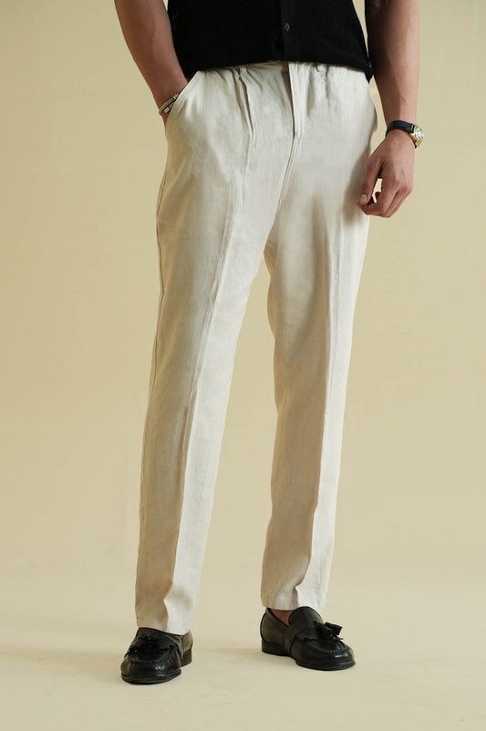 French Beige Linen Pant