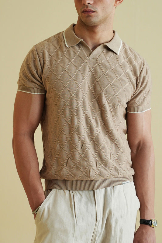 Textured Knitted Polo Shirt (KPS-14)