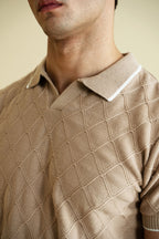 Textured Knitted Polo Shirt (KPS-14)