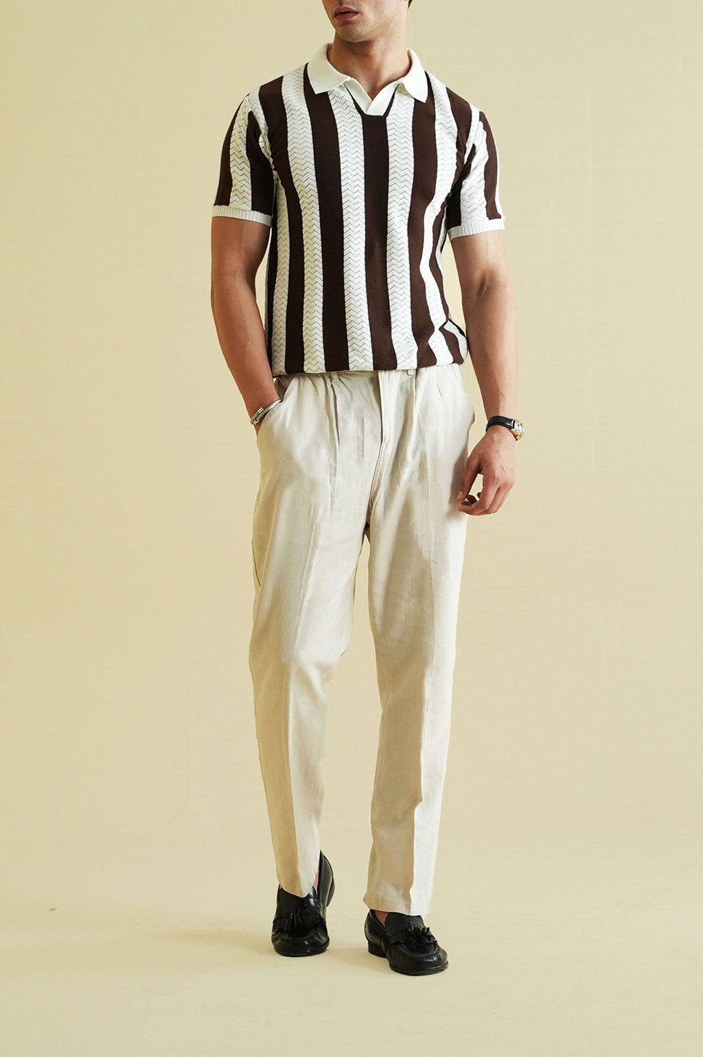 Striped Knitted Polo Shirt (KPS-05)