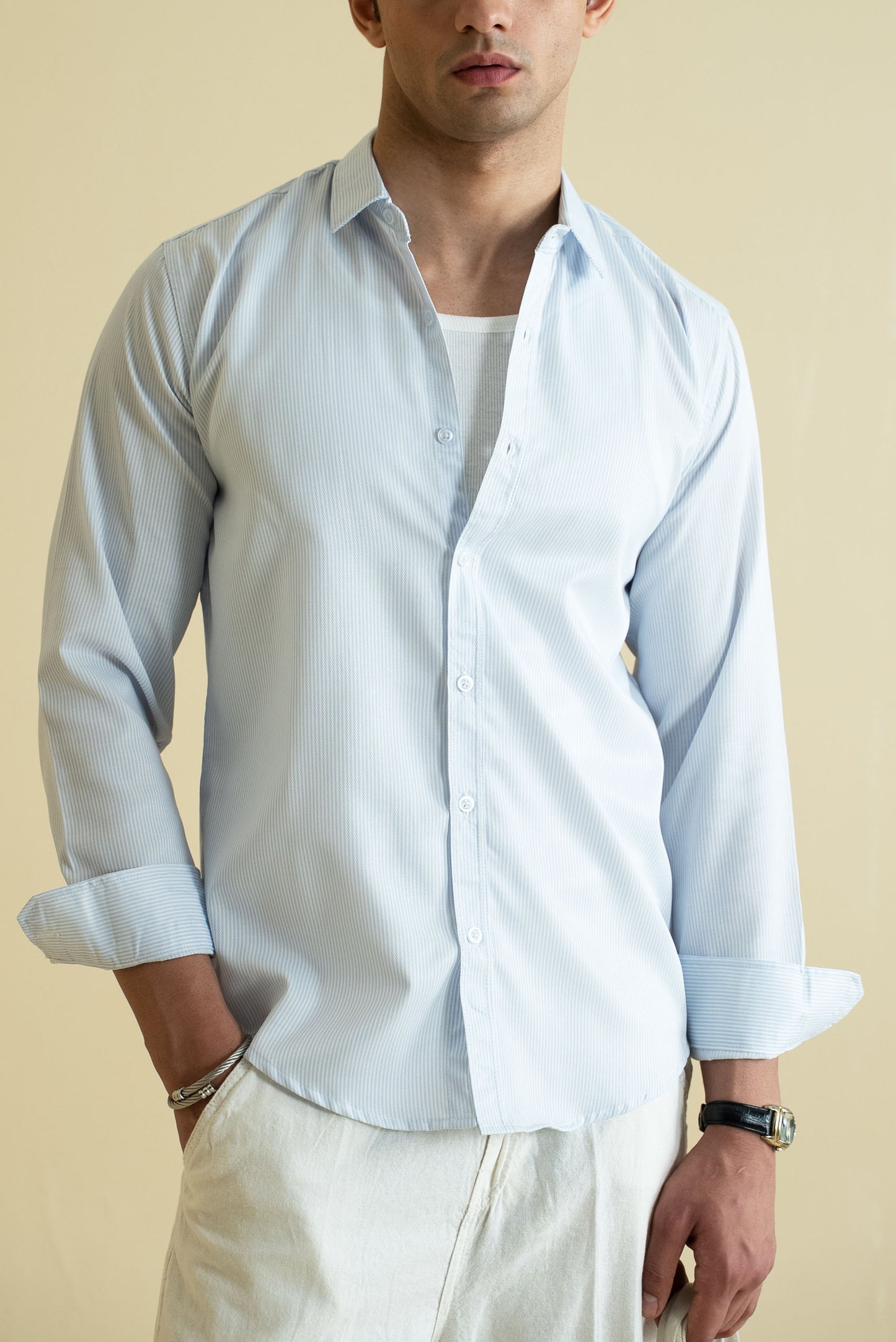 Striped Button Down Shirt - Full Sleeve (MCS-16)