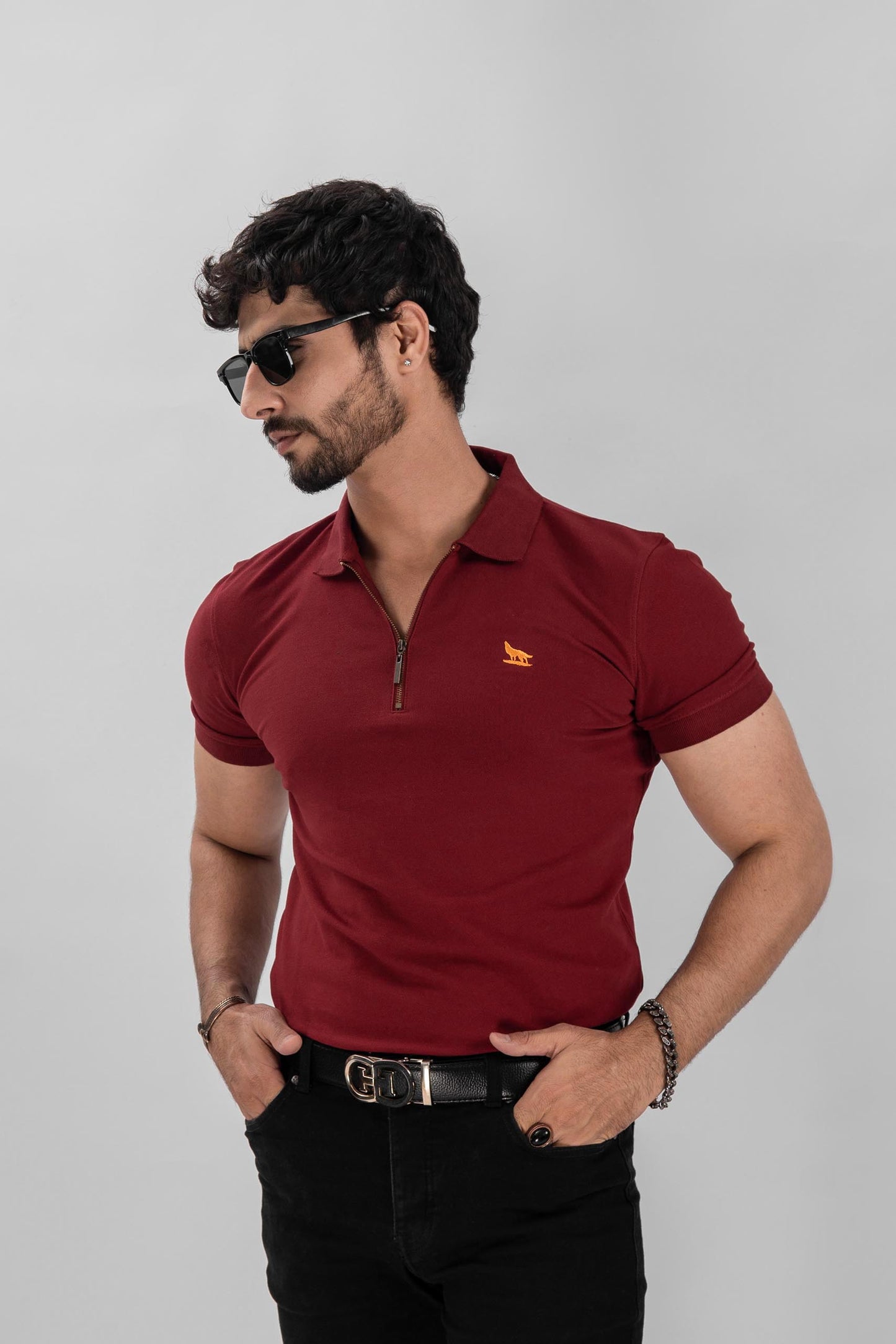 Redwine Zipper Flex Polo Shirt