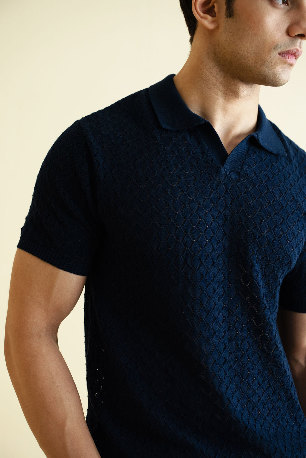 Crochet Knitted Polo Shirt (KPS-15)