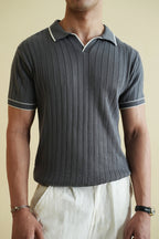 Drop Needle Knitted Polo Shirt (KPS-21)