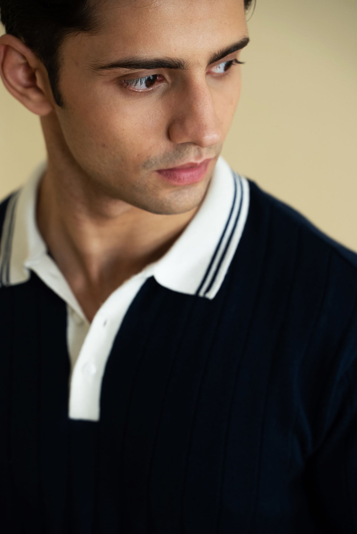 Drop Needle Knitted Polo Shirt (KPS-19)