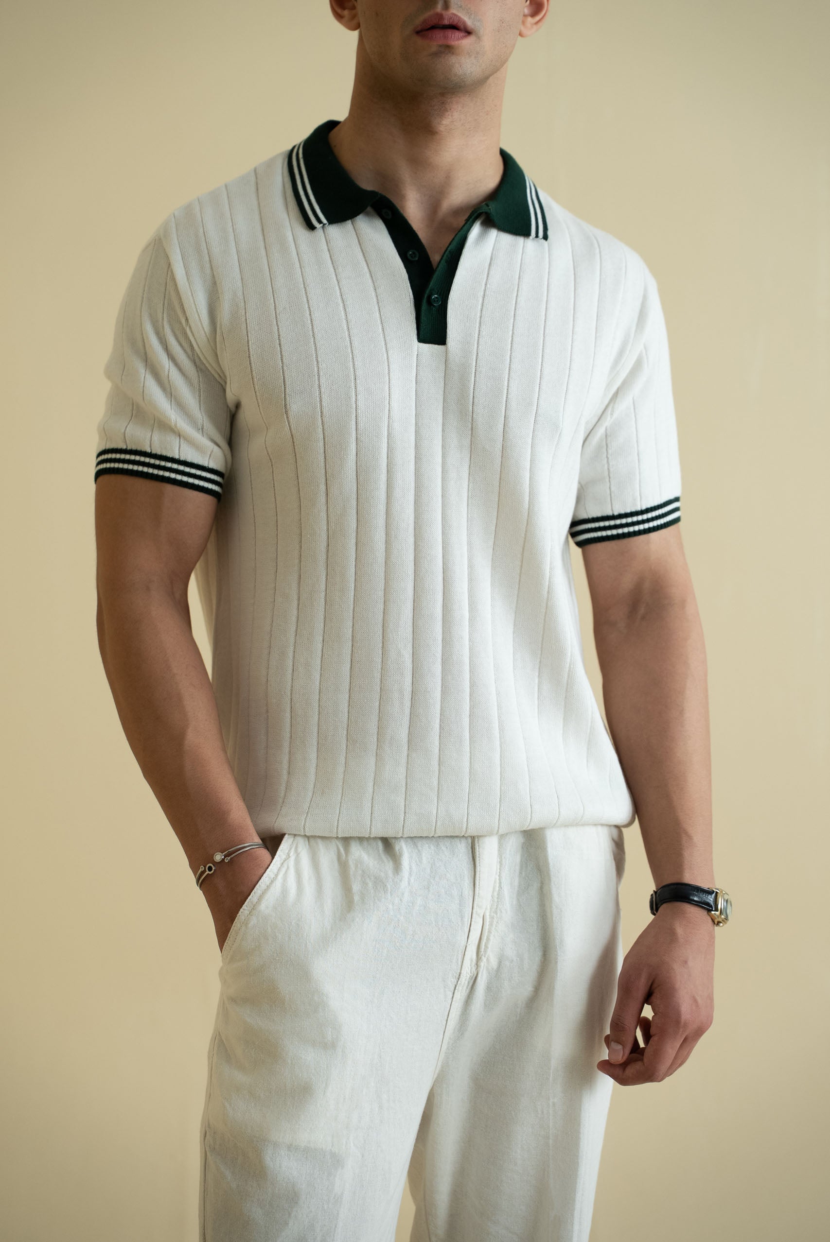 Drop Needle Knitted Polo Shirt (KPS-18)