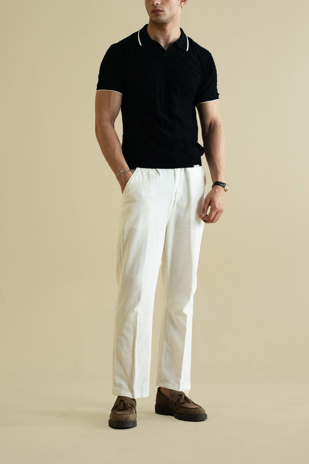 Textured Knitted Polo Shirt (KPS-11)