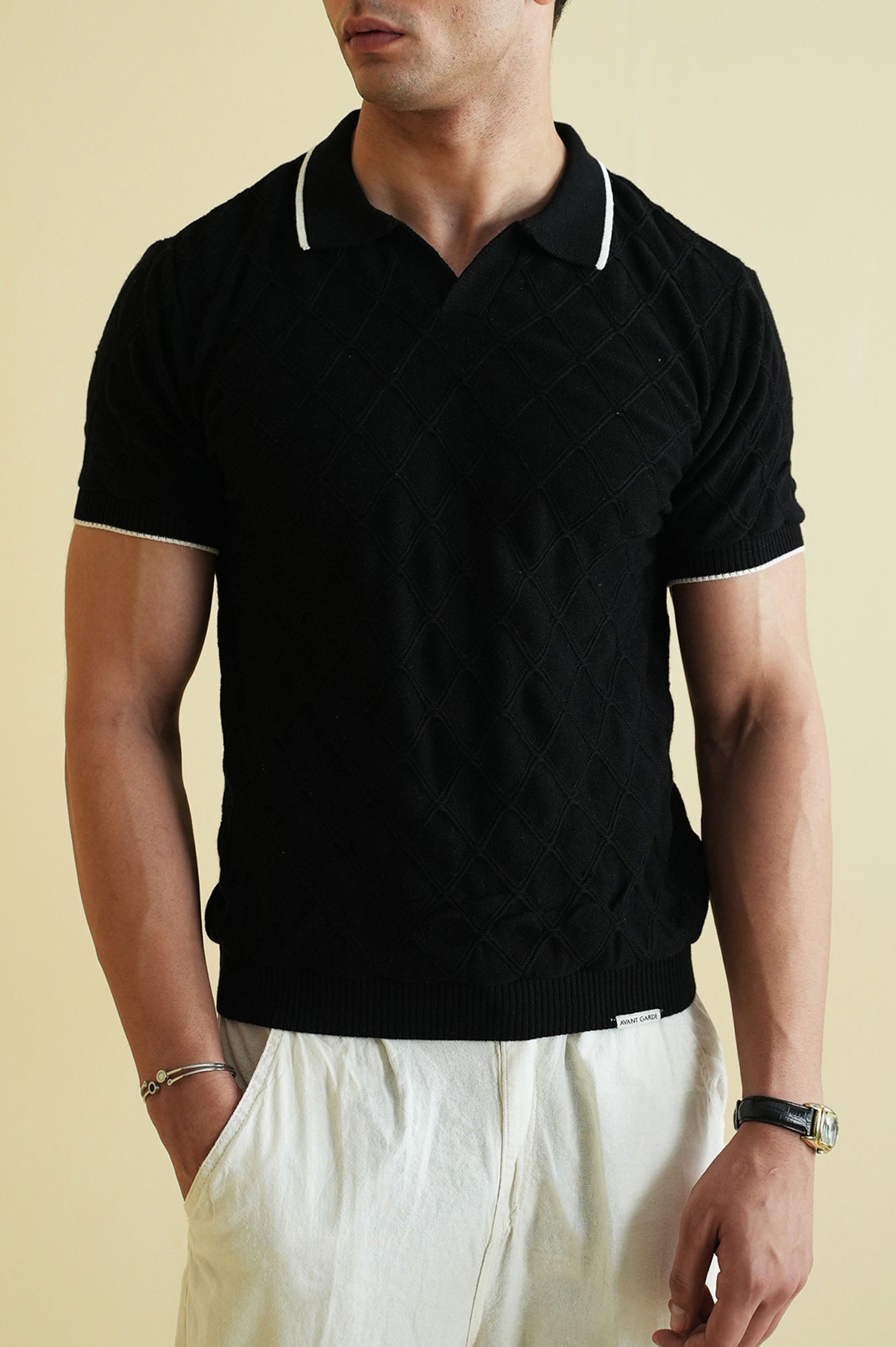 Textured Knitted Polo Shirt (KPS-11)