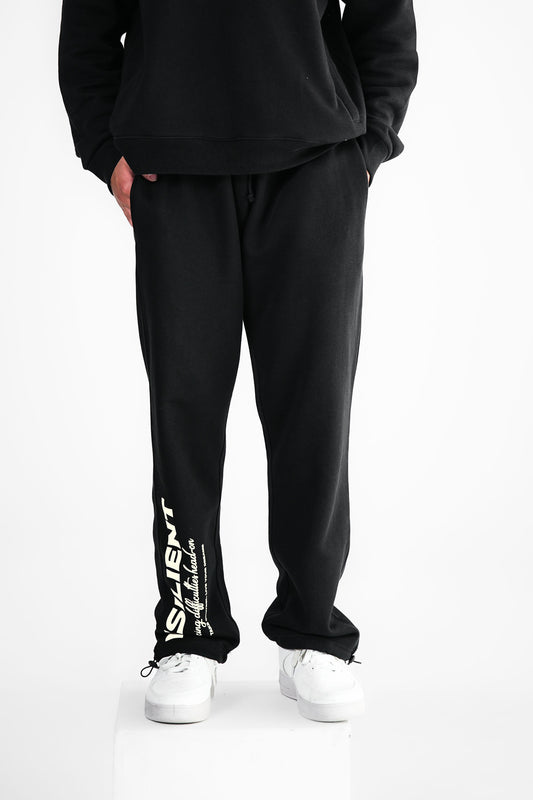 Resilient Black Relaxed Fit Adjustable Trouser