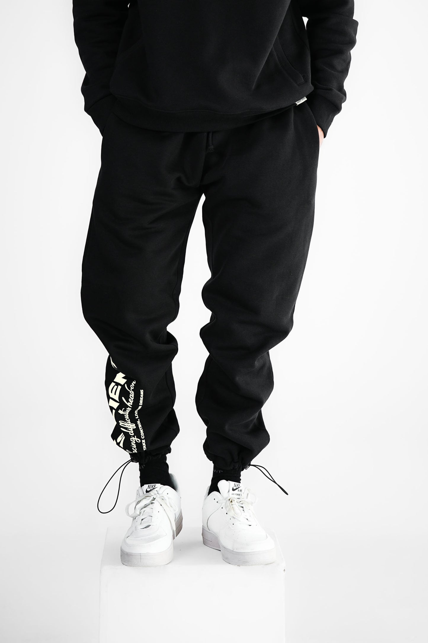 Resilient Black Relaxed Fit Adjustable Trouser