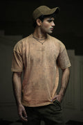 Brown Acid Wash Oversized Tee