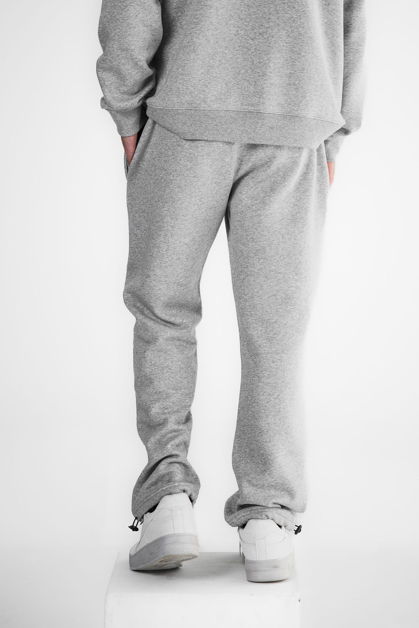 Grey Melange Relaxed Fit Adjustable Trouser