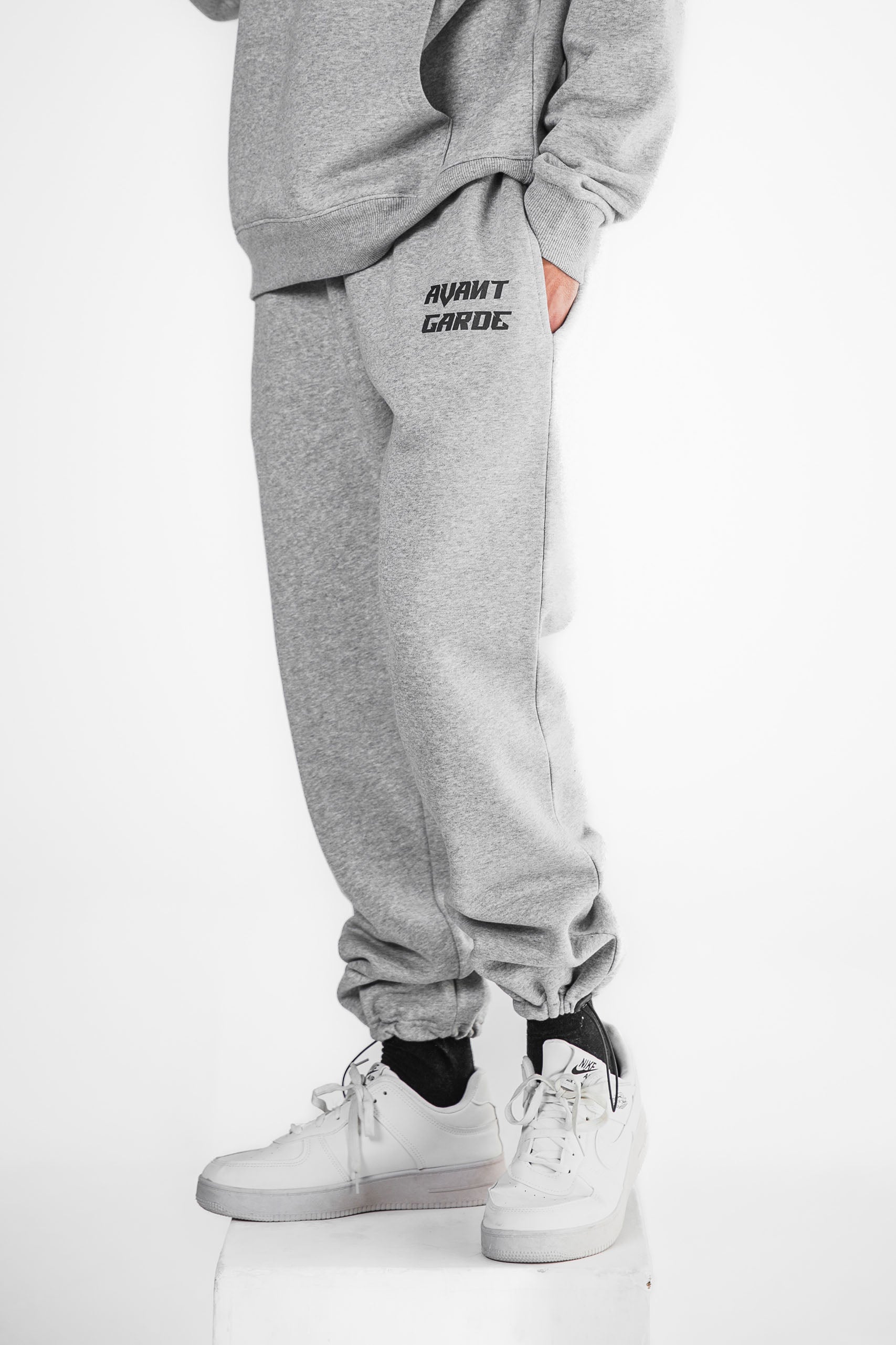Grey Melange Relaxed Fit Adjustable Trouser