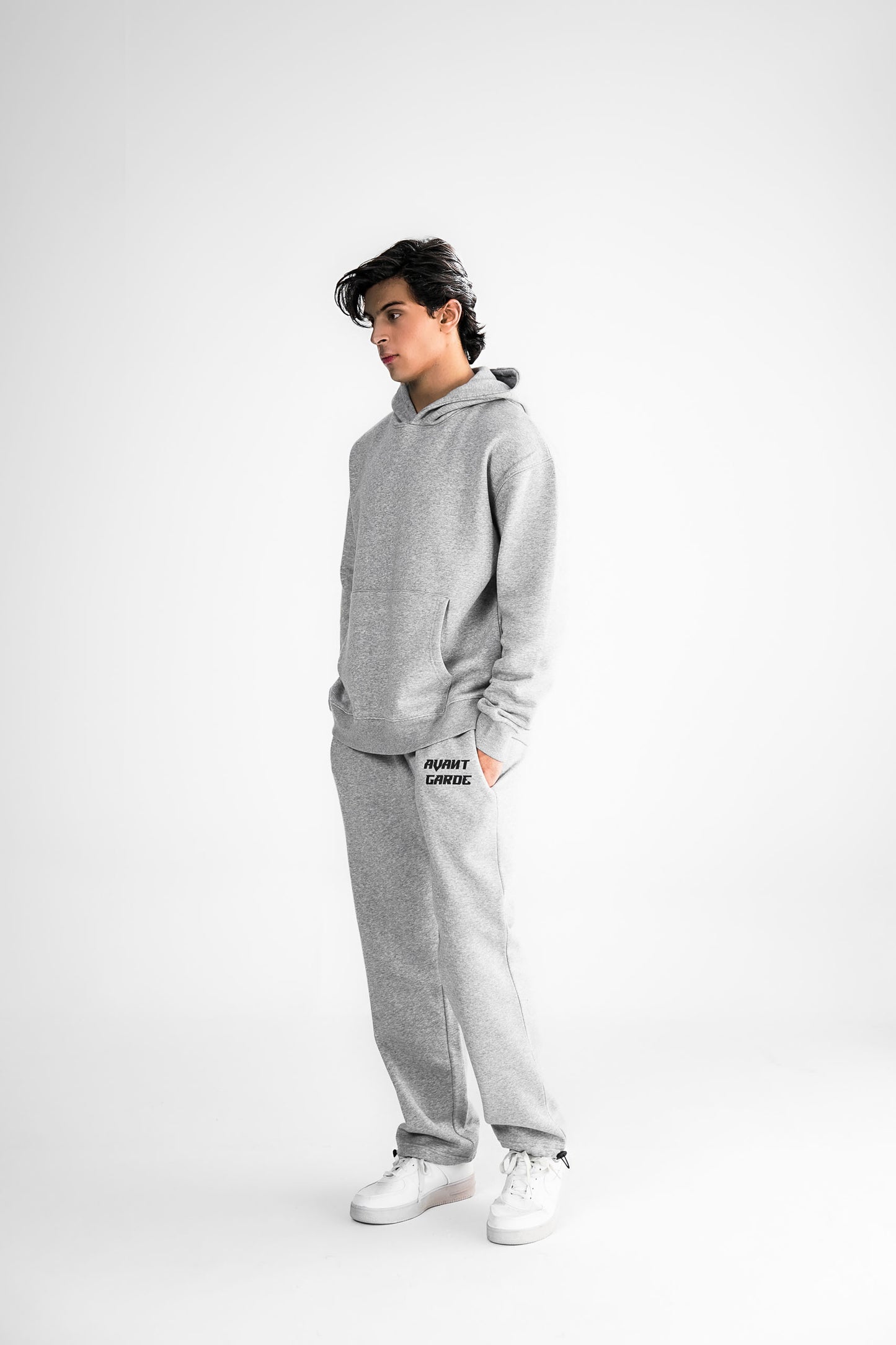 Grey Melange Relaxed Fit Adjustable Trouser