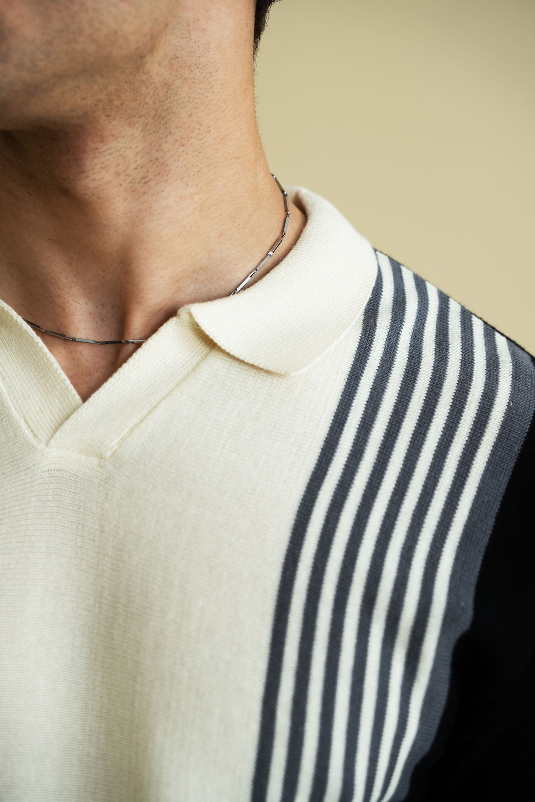 Striped Knitted Polo Shirt (KPS-01)