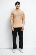 Brown Acid Wash Oversized Tee