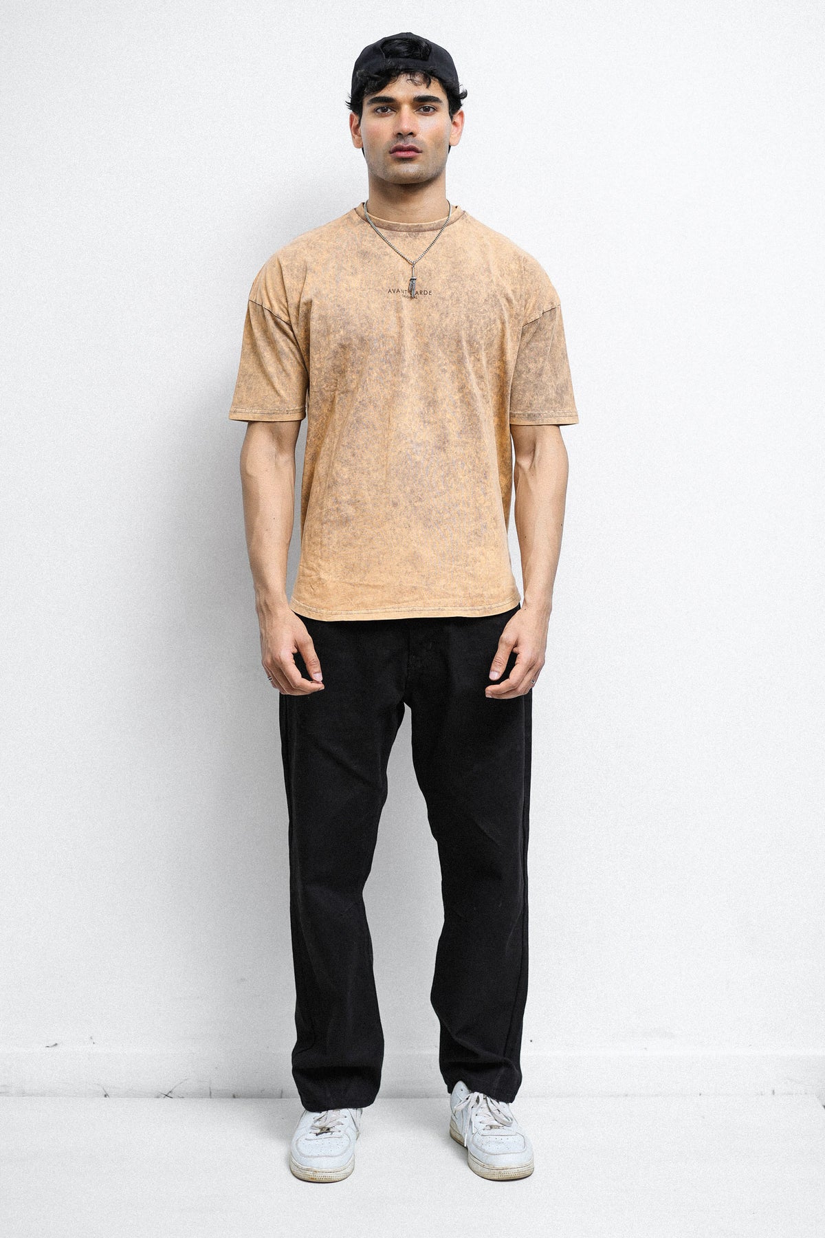 Brown Acid Wash Oversized Tee
