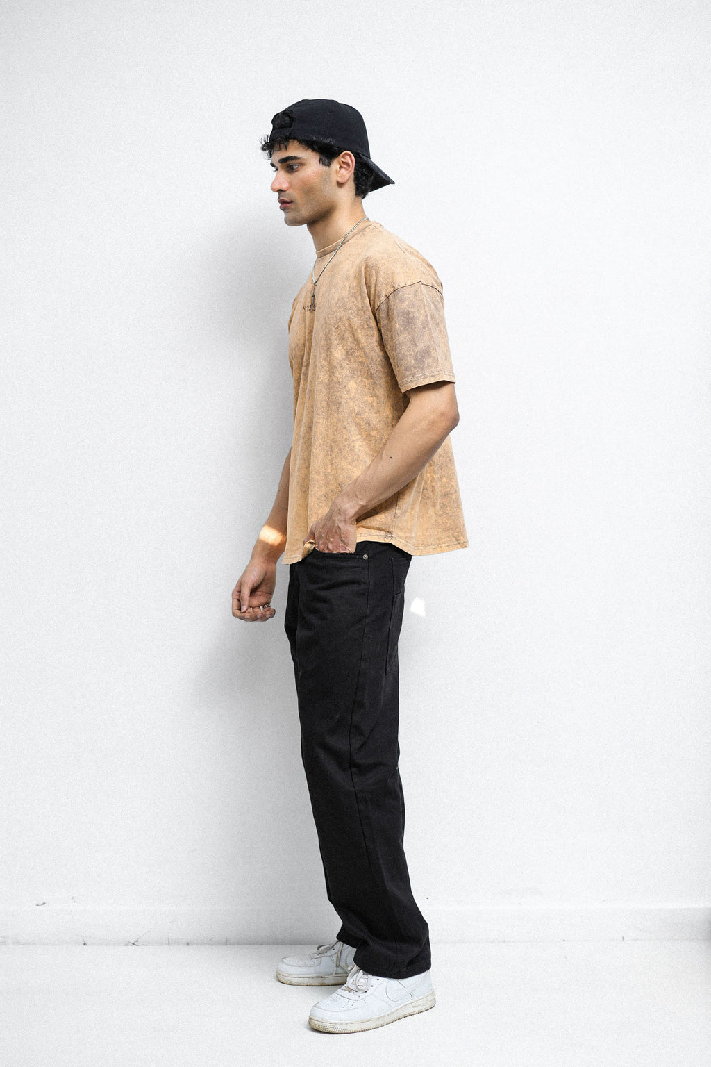 Brown Acid Wash Oversized Tee