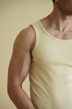 Men's Ribbed Vest - Crème