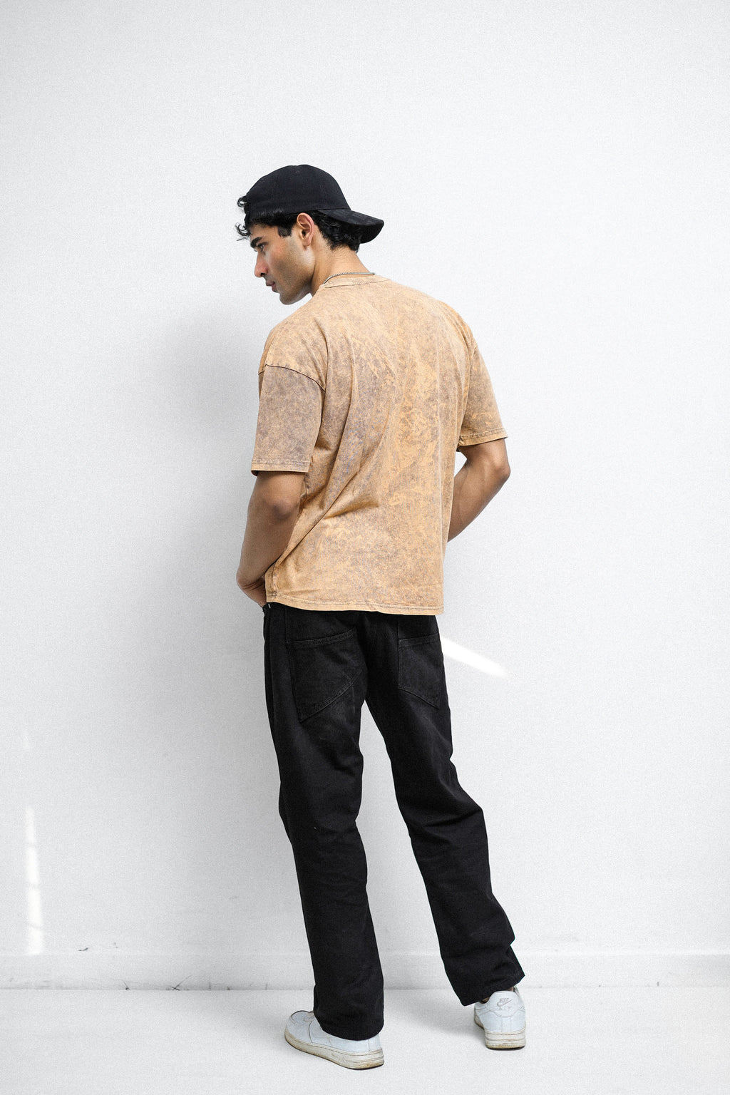 Brown Acid Wash Oversized Tee