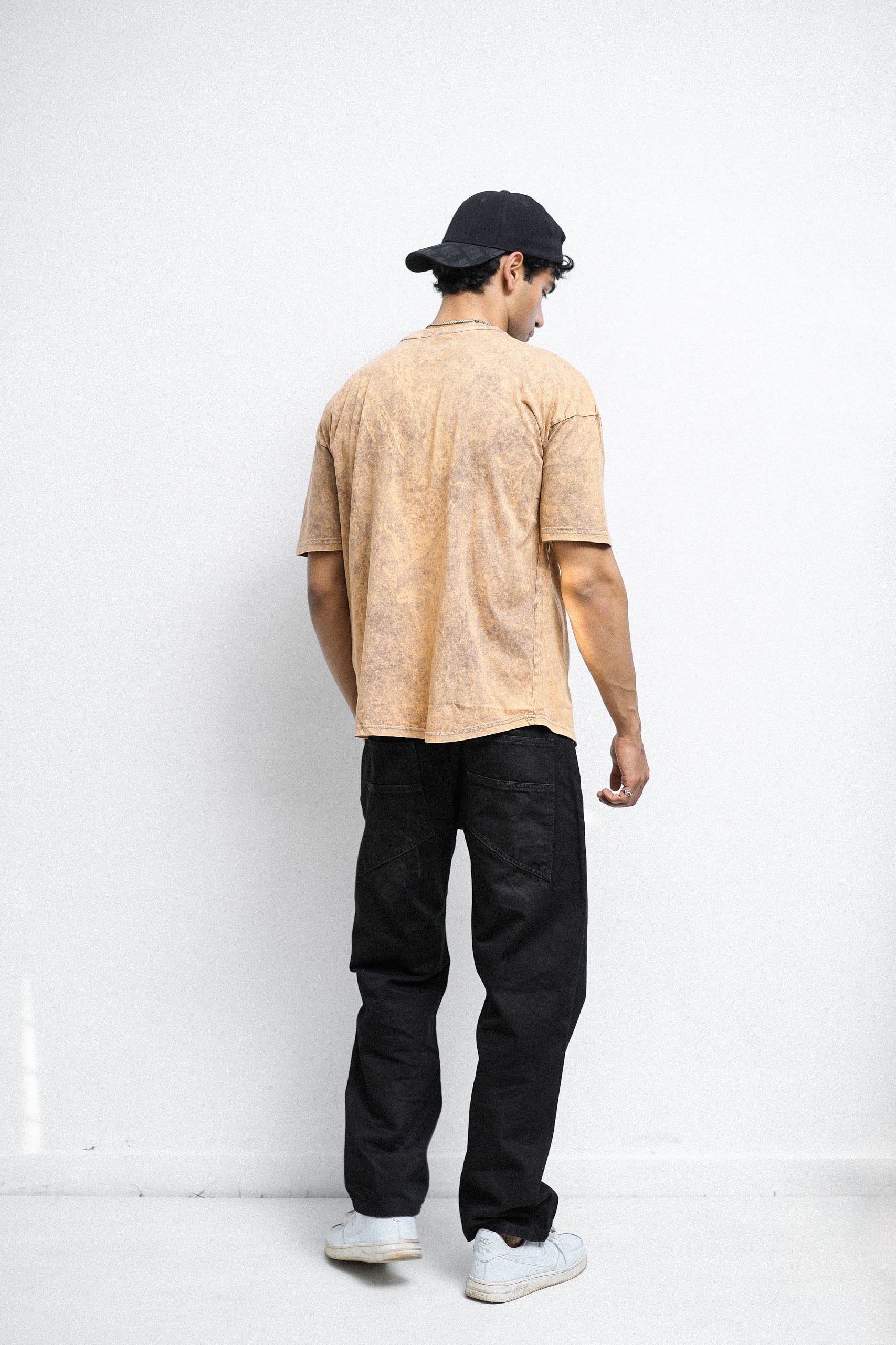 Brown Acid Wash Oversized Tee