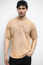 Brown Acid Wash Oversized Tee