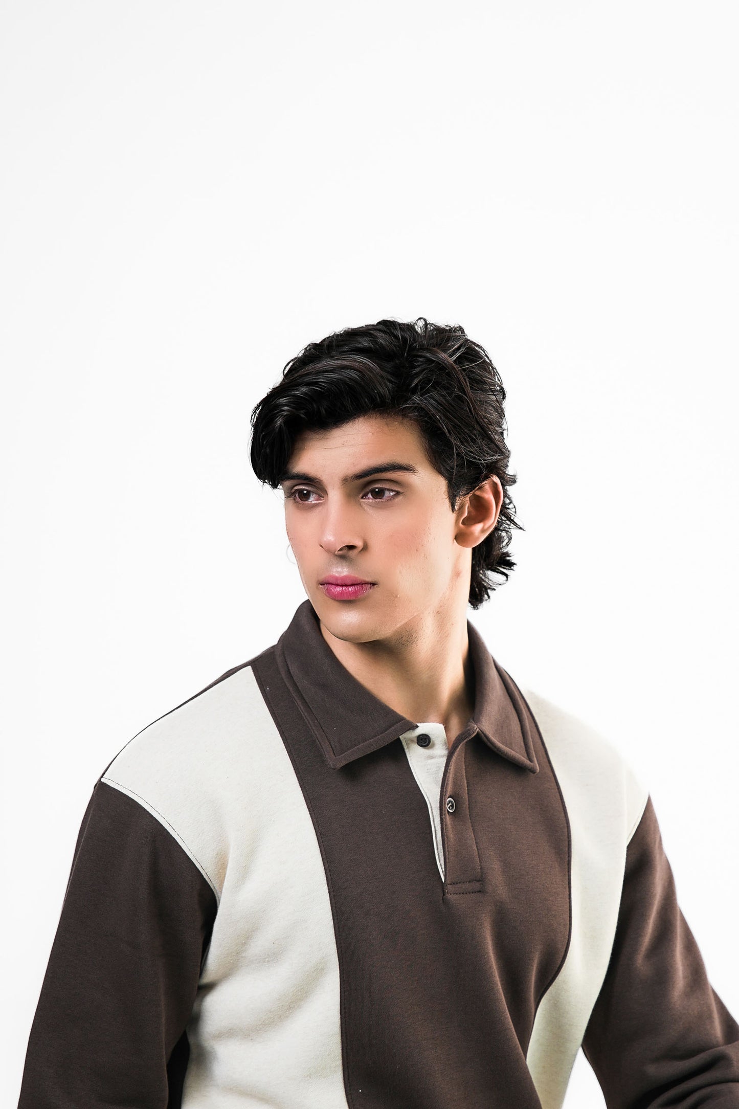 Brown & Cream Polo Sweater