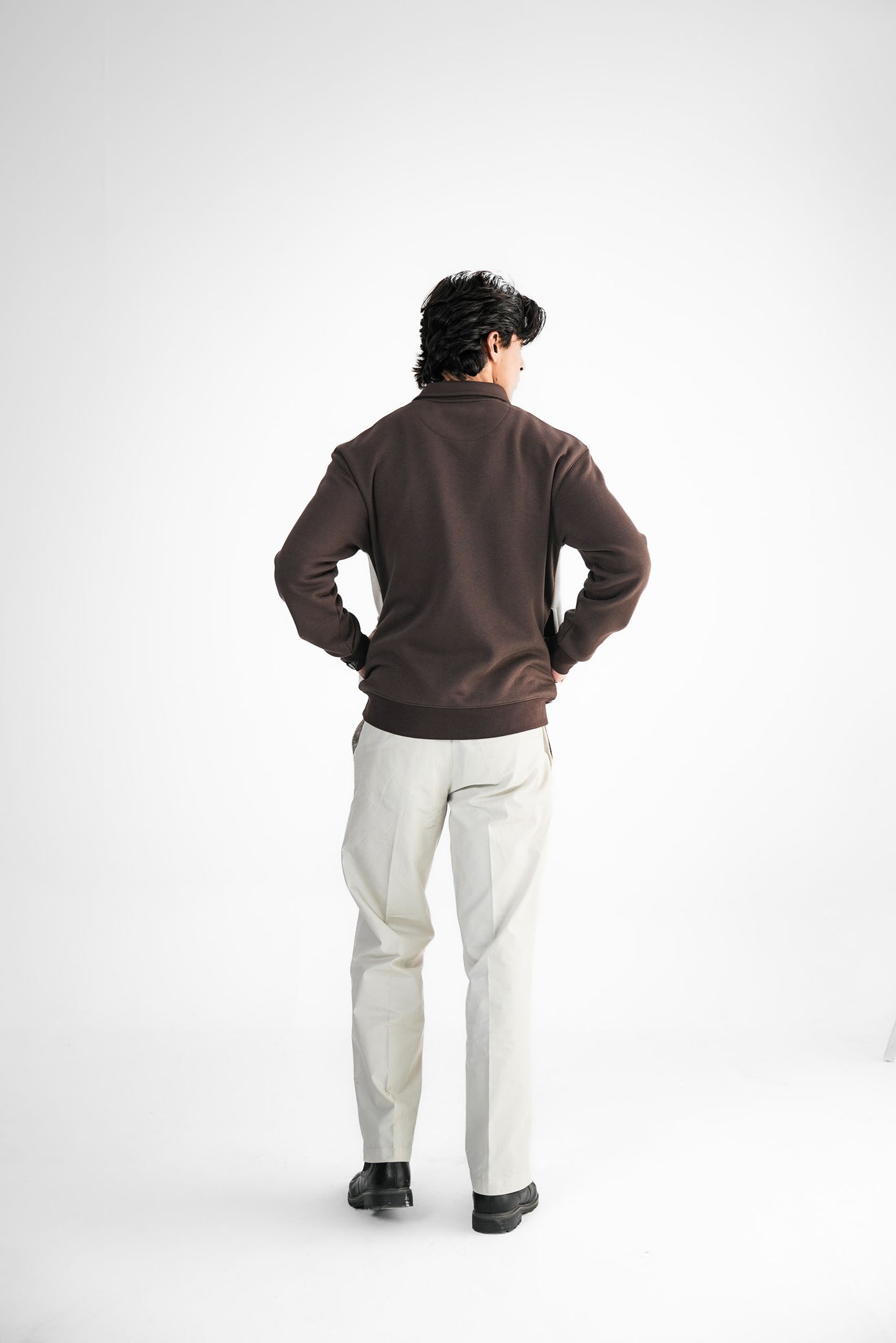 Brown & Cream Polo Sweater