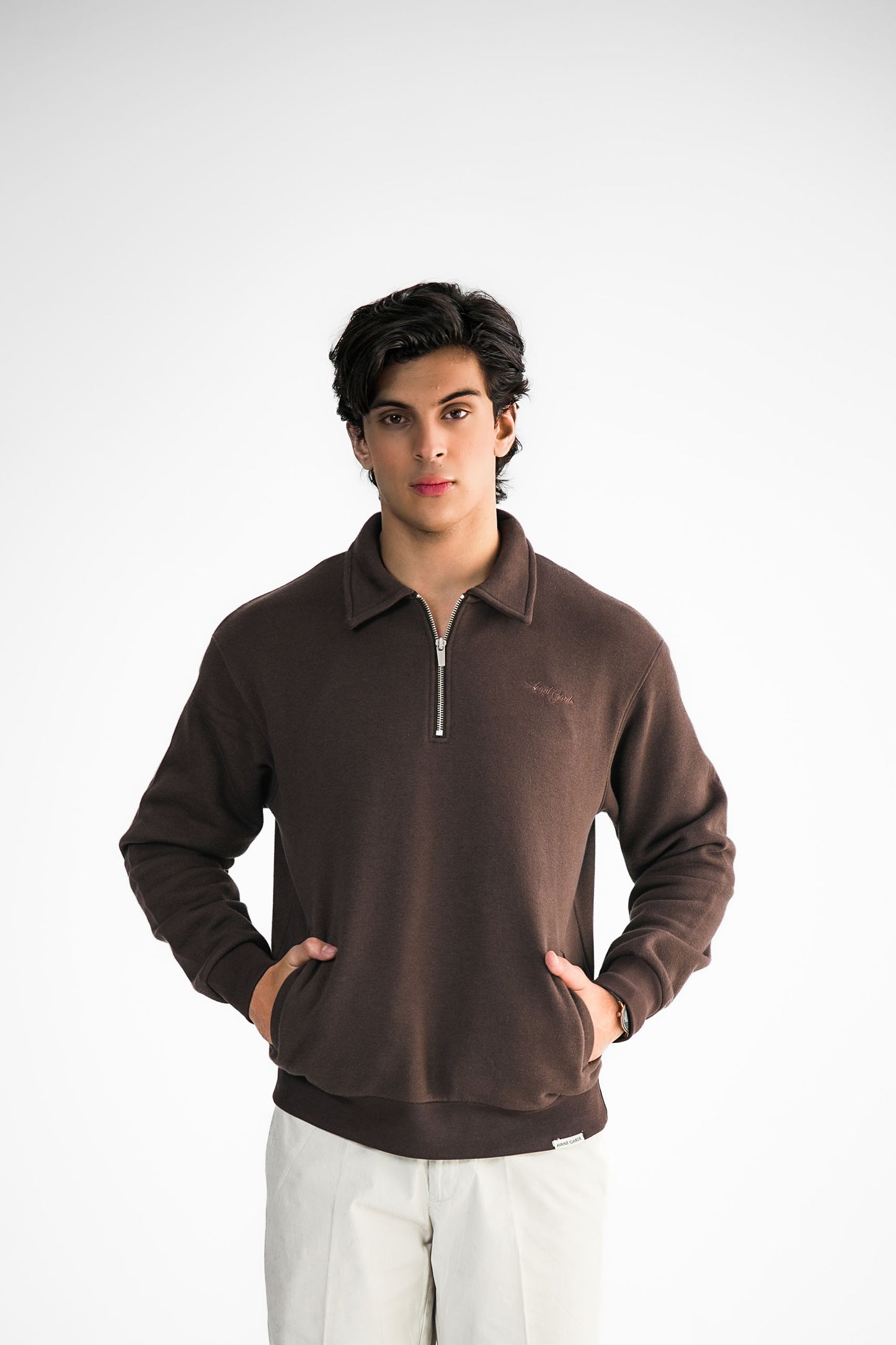 Brown Zipper Sweater