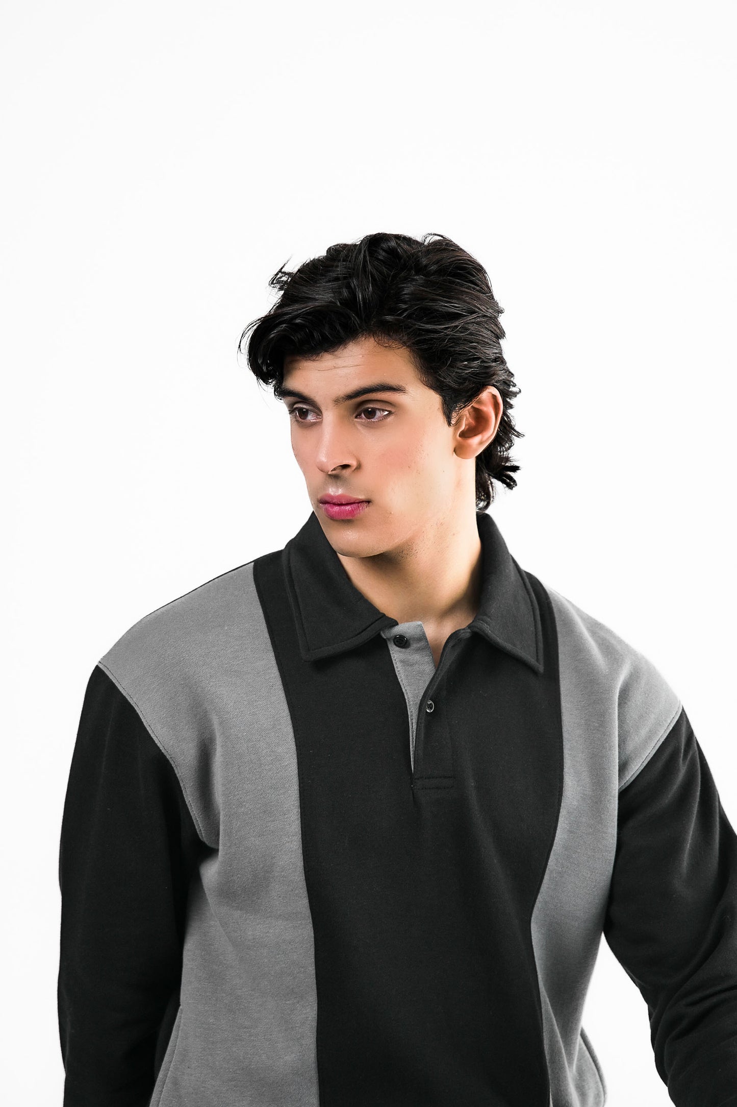 Black & Grey Polo Sweater