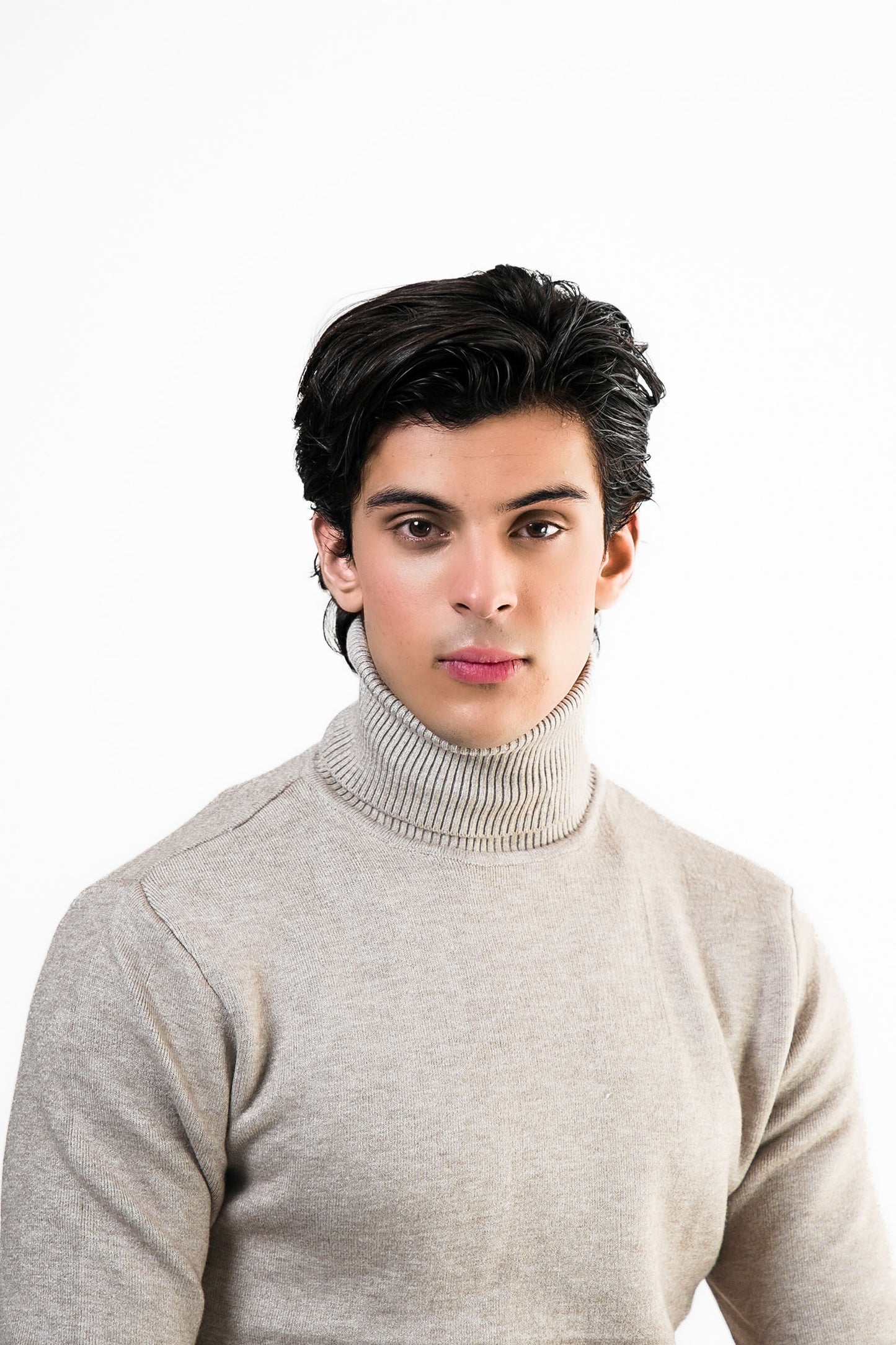 Sand Turtleneck Knit Sweater