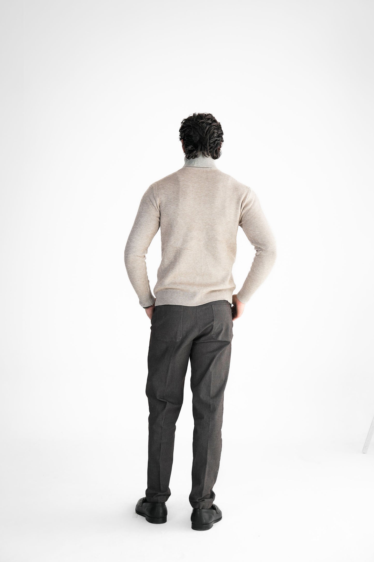 Sand Turtleneck Knit Sweater