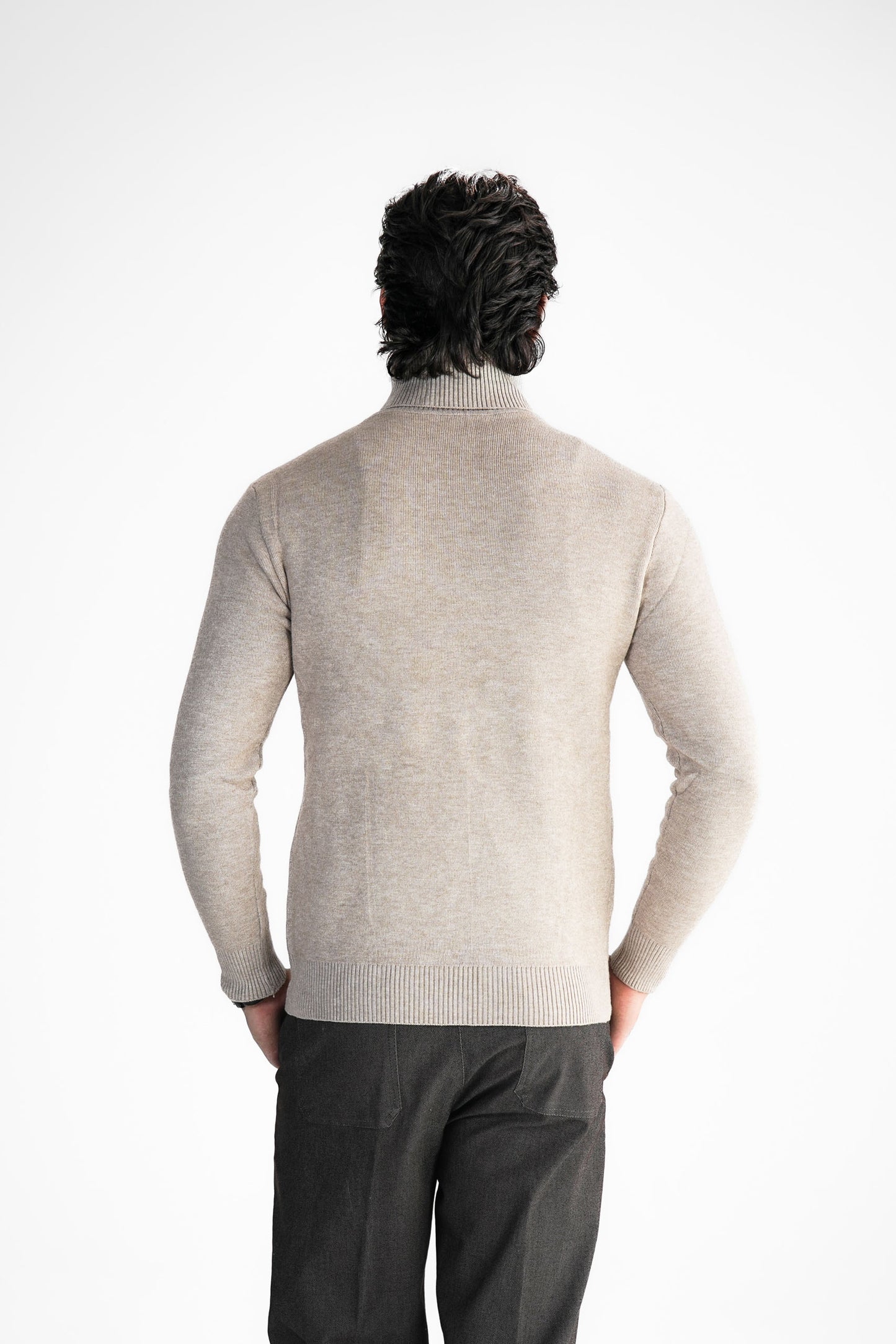 Sand Turtleneck Knit Sweater