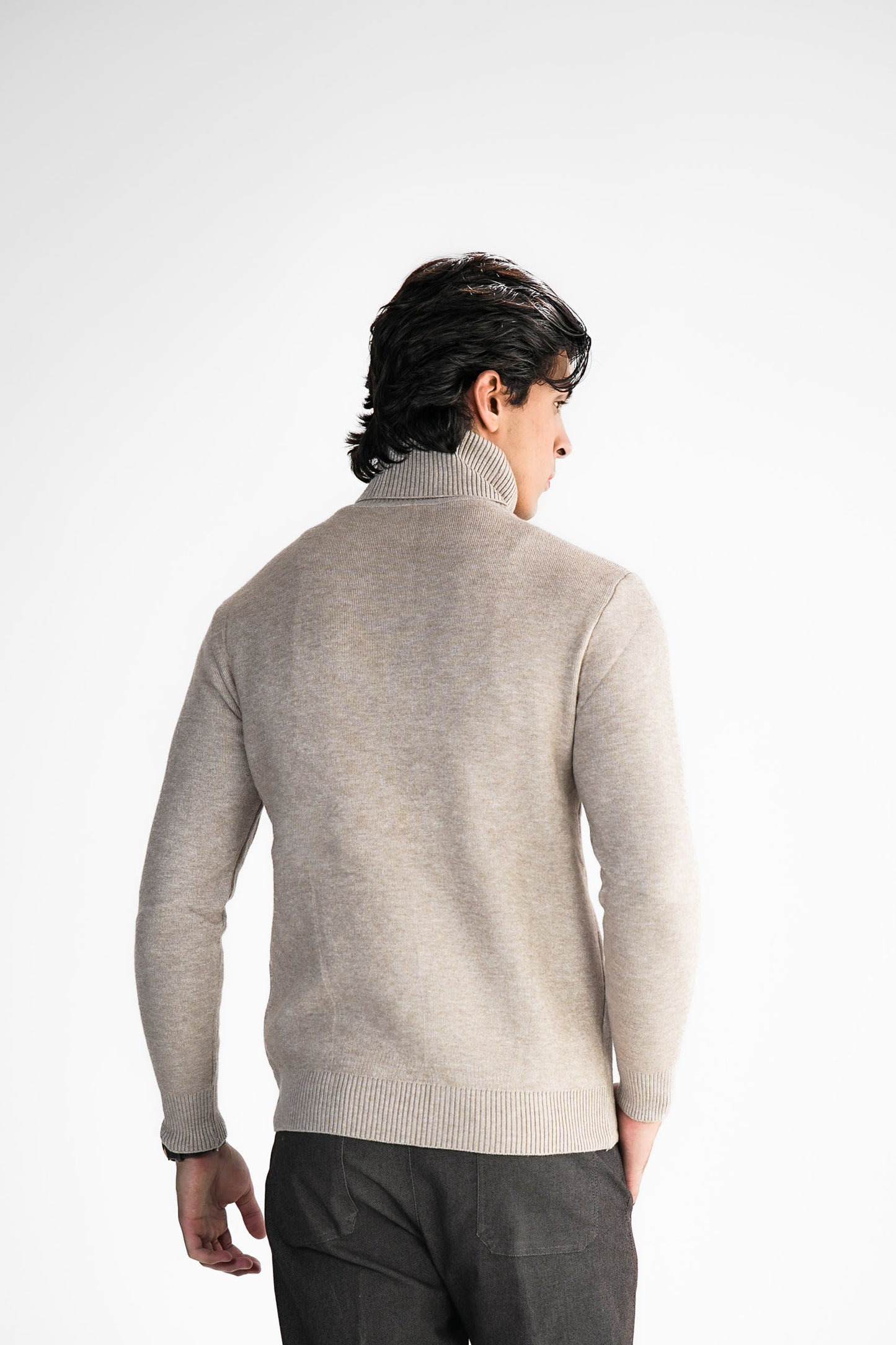 Sand Turtleneck Knit Sweater