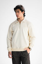 Cream Zipper Sweater