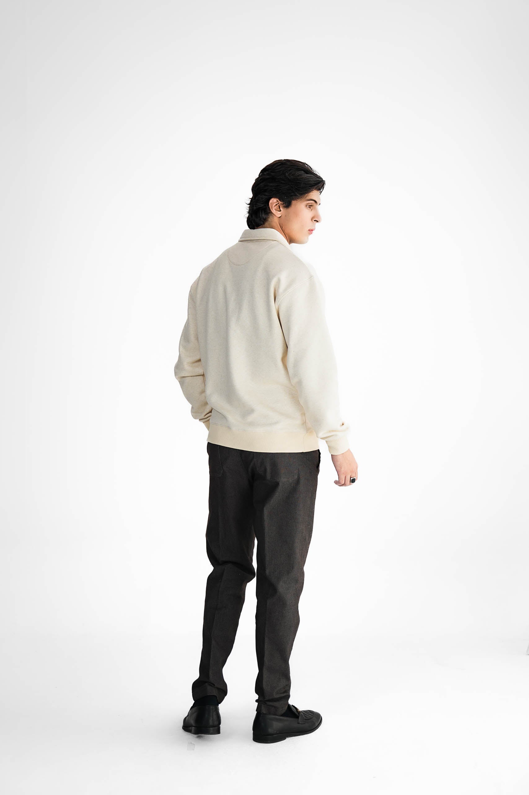 Cream Zipper Sweater