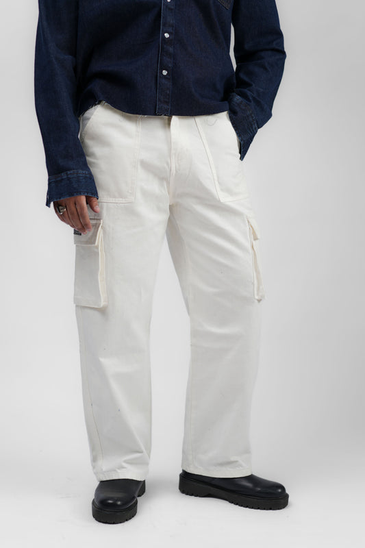 White Denim Cargo - Straight Fit