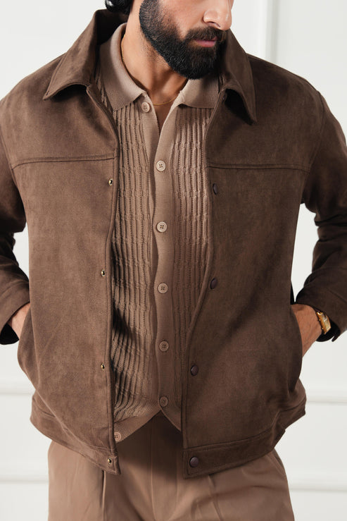 Chocolate brown Jacket for Men