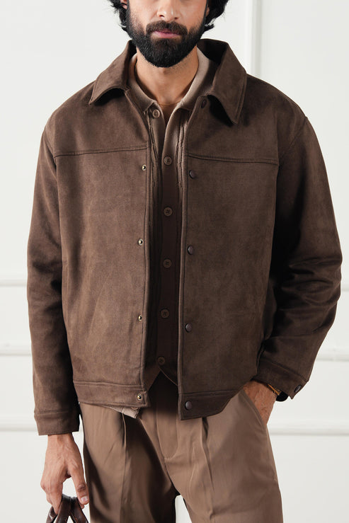 Chocolate brown Jacket for Men