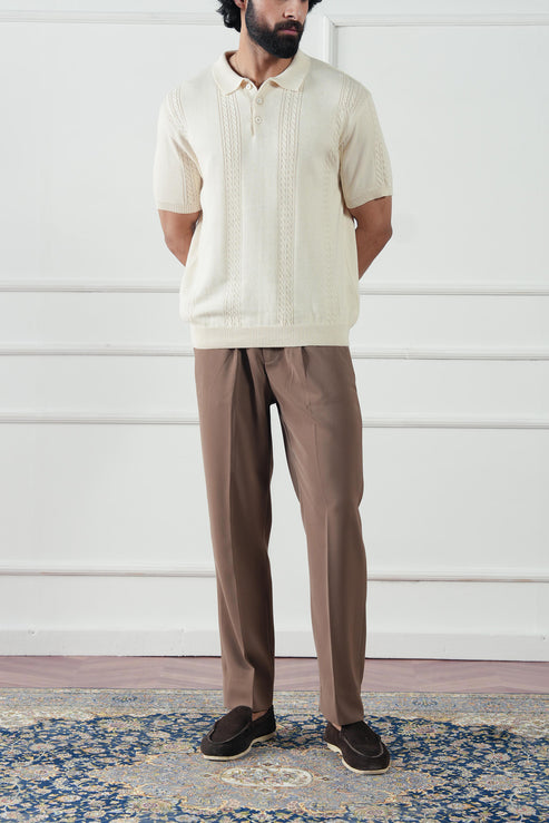Cream Polo Shirt for Men