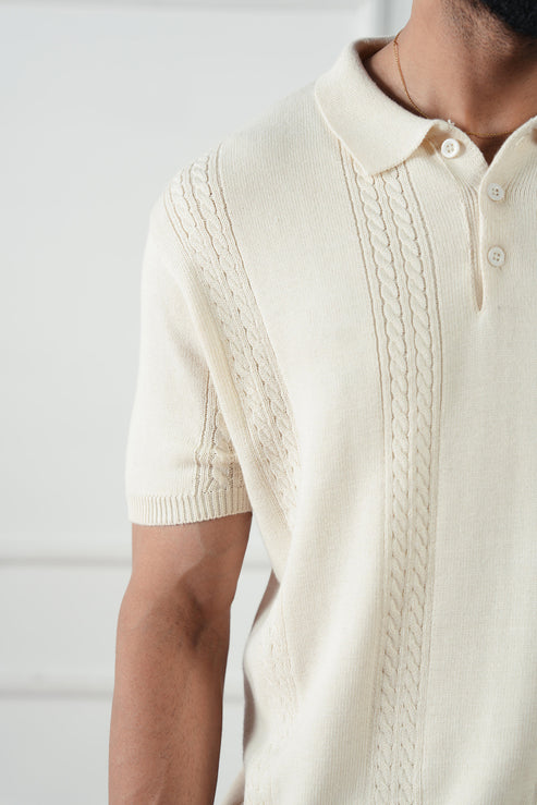 Cream Polo Shirt for Men