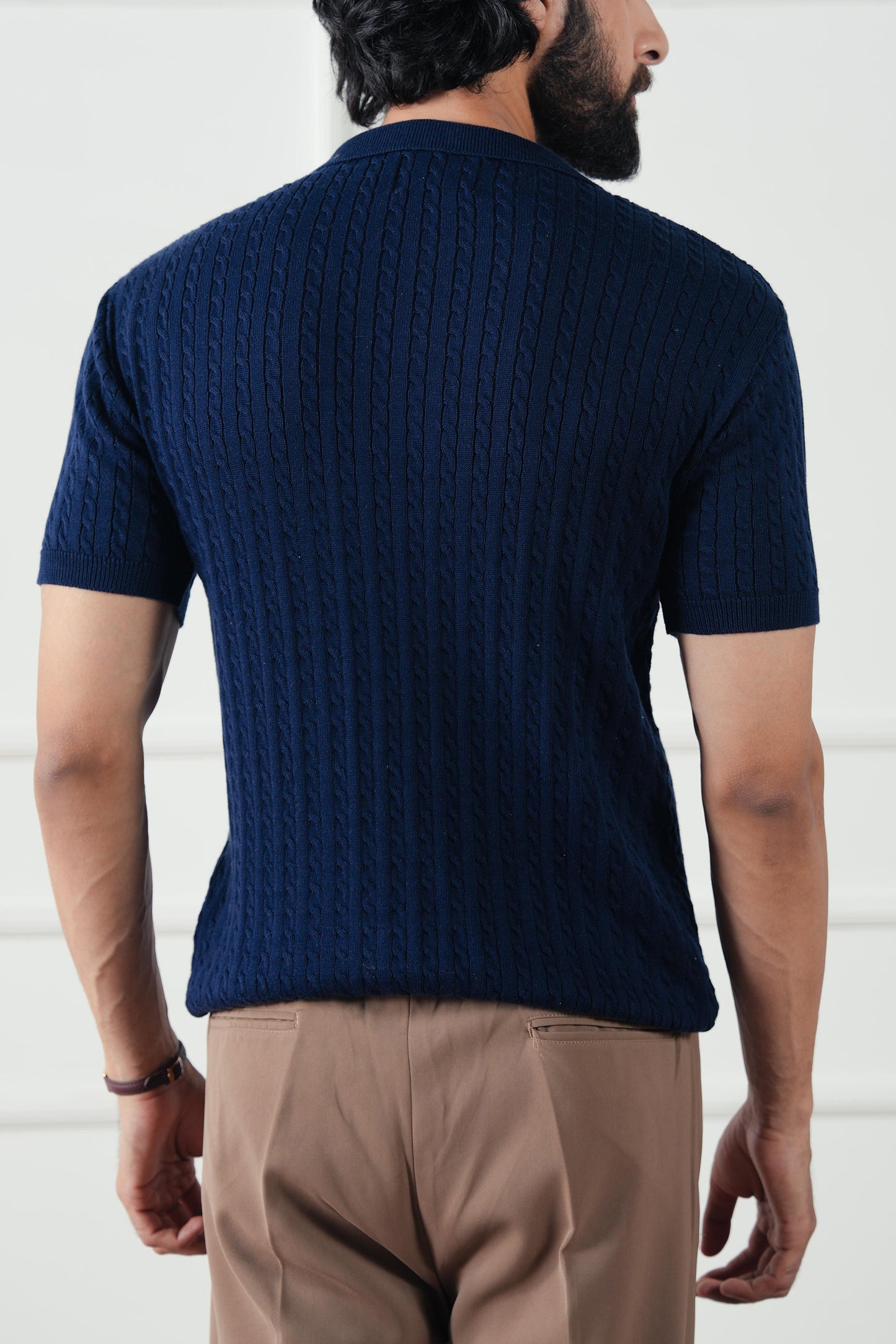 Cable Knit Polo Sweater (MKP-06)