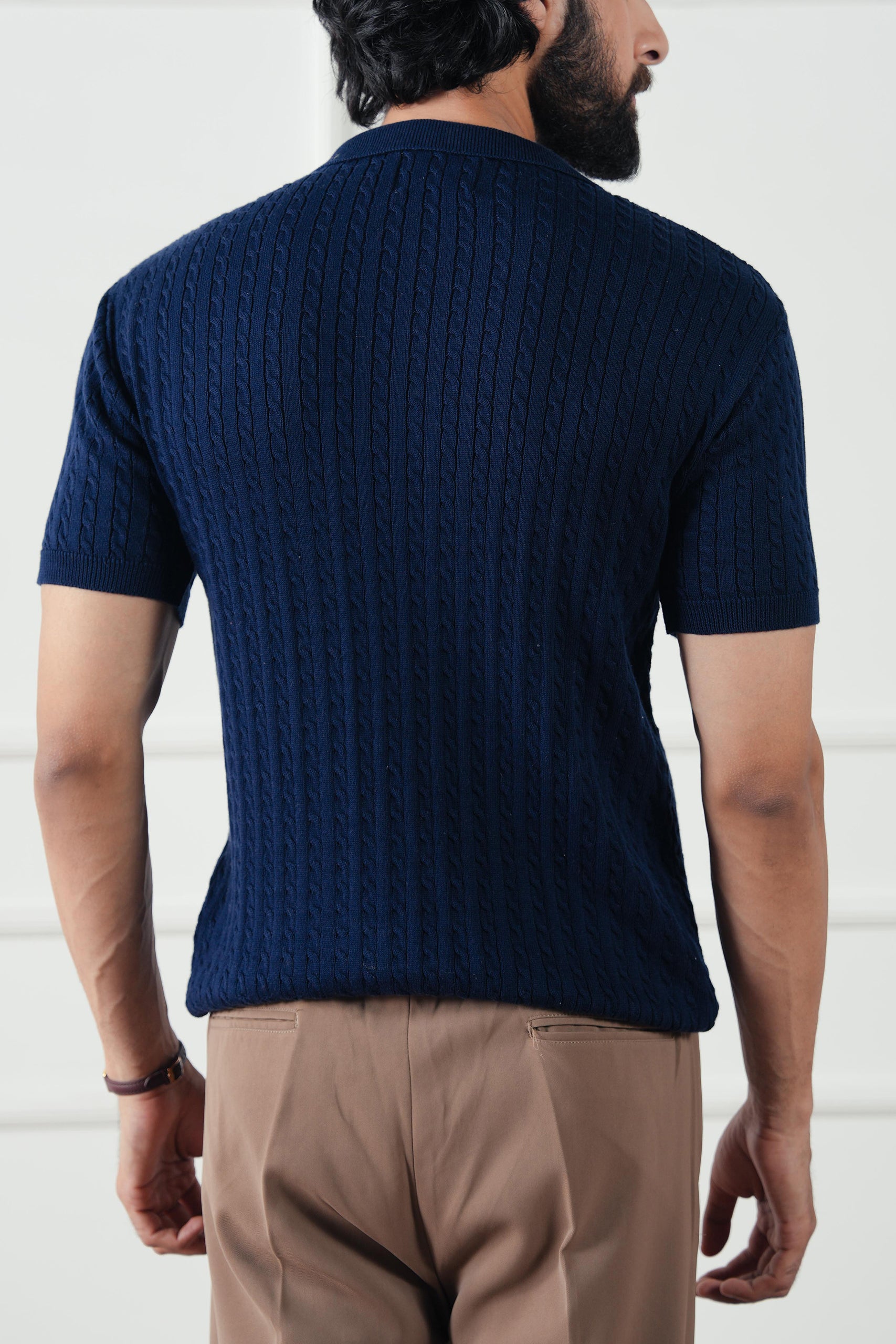 Cable Knit Polo Shirt (MKP-06)