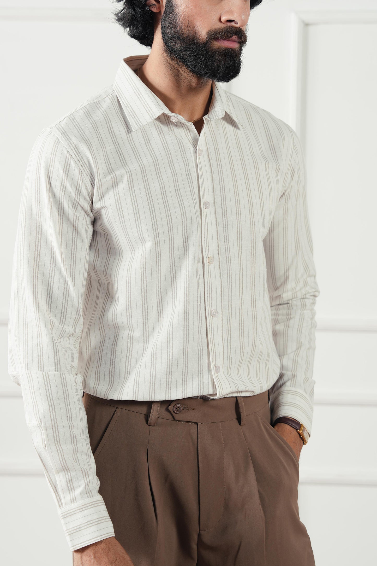 Striped Regular Fit Shirt (MCS-03)