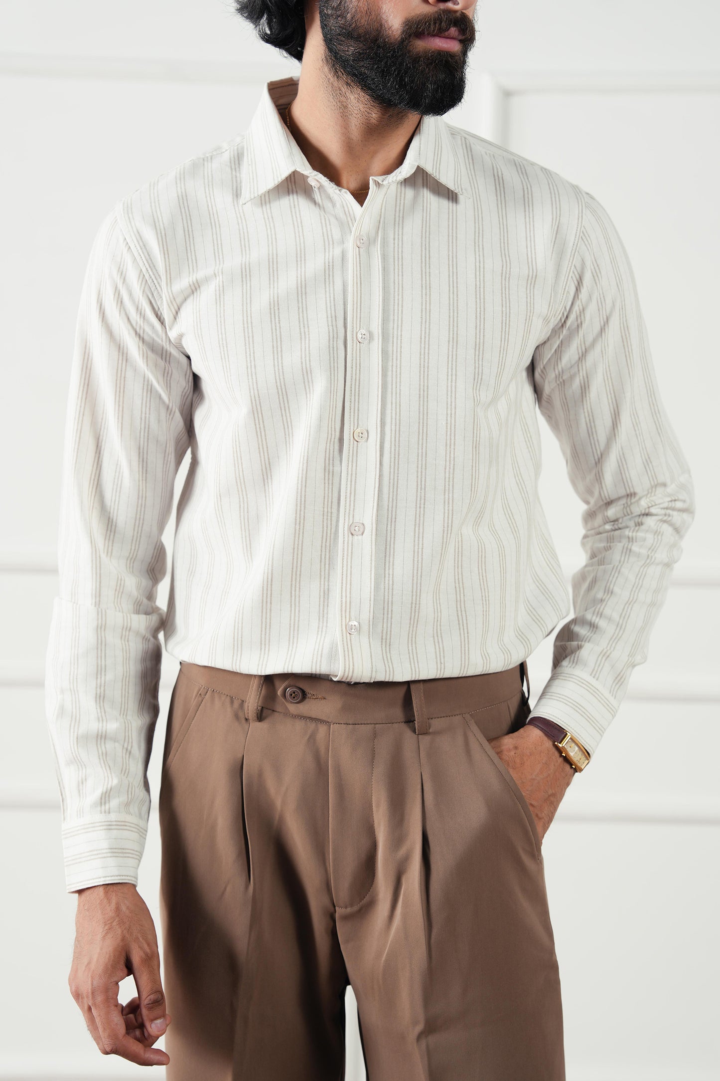 Striped Regular Fit Shirt (MCS-03)