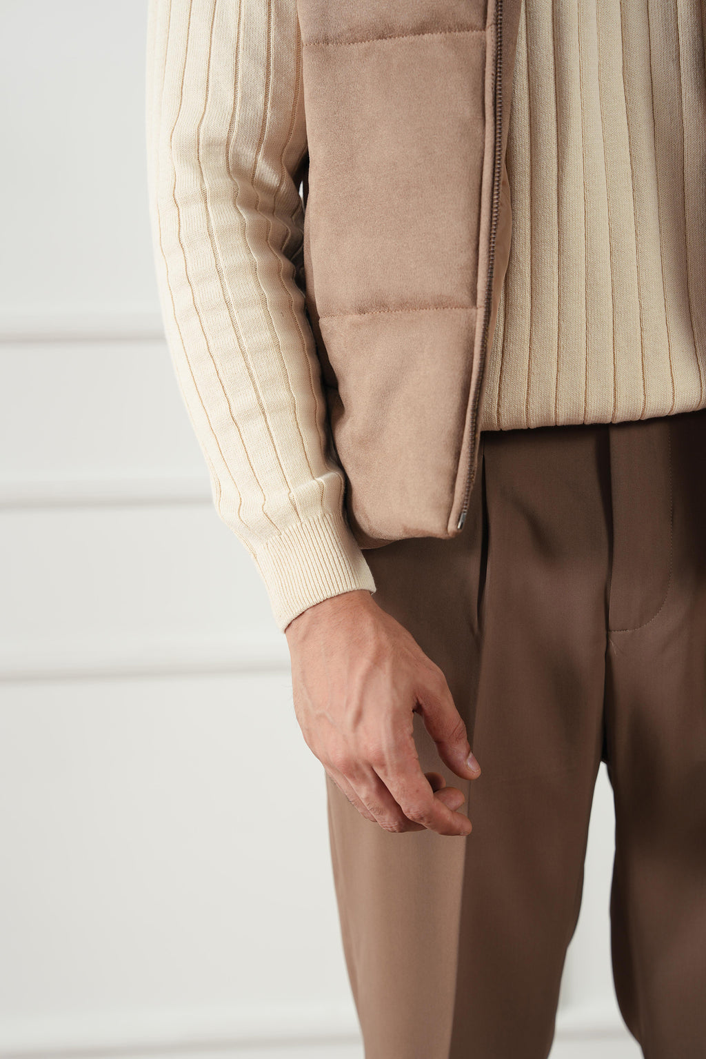 Quilted Suede Gilet (MPJ-06)