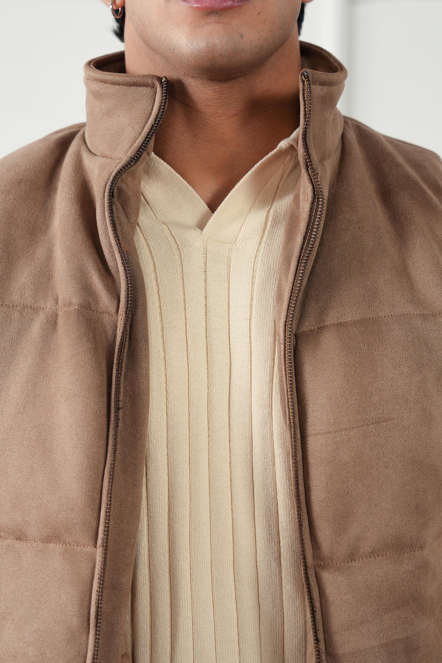 Quilted Suede Gilet (MPJ-06)